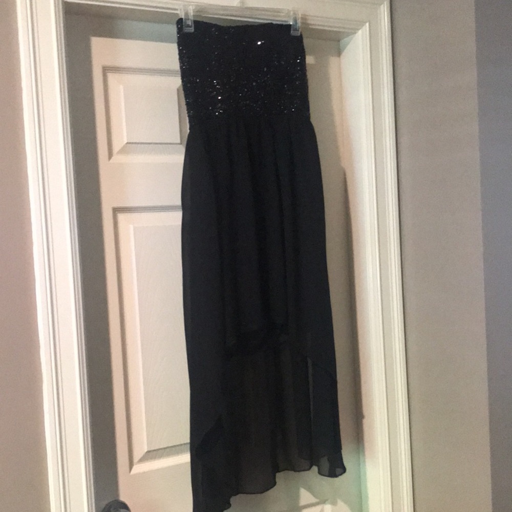 Miss Chievous Black Sequin Strapless Dress